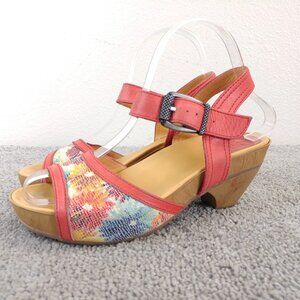 Tape Shoes Womens 36 EU Wedge Sandals Slingback Buckle Coral Made in Portugal